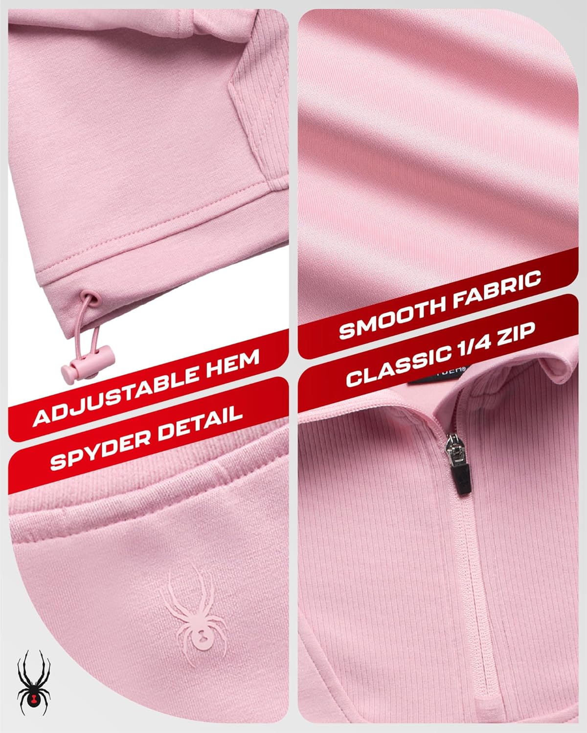 Spyder Womens Quarter Zip Pullover - Performance Fleece Mock Neck Sweatshirt for Women - Workout Sweater for Golf Hiking Gym - Image 4