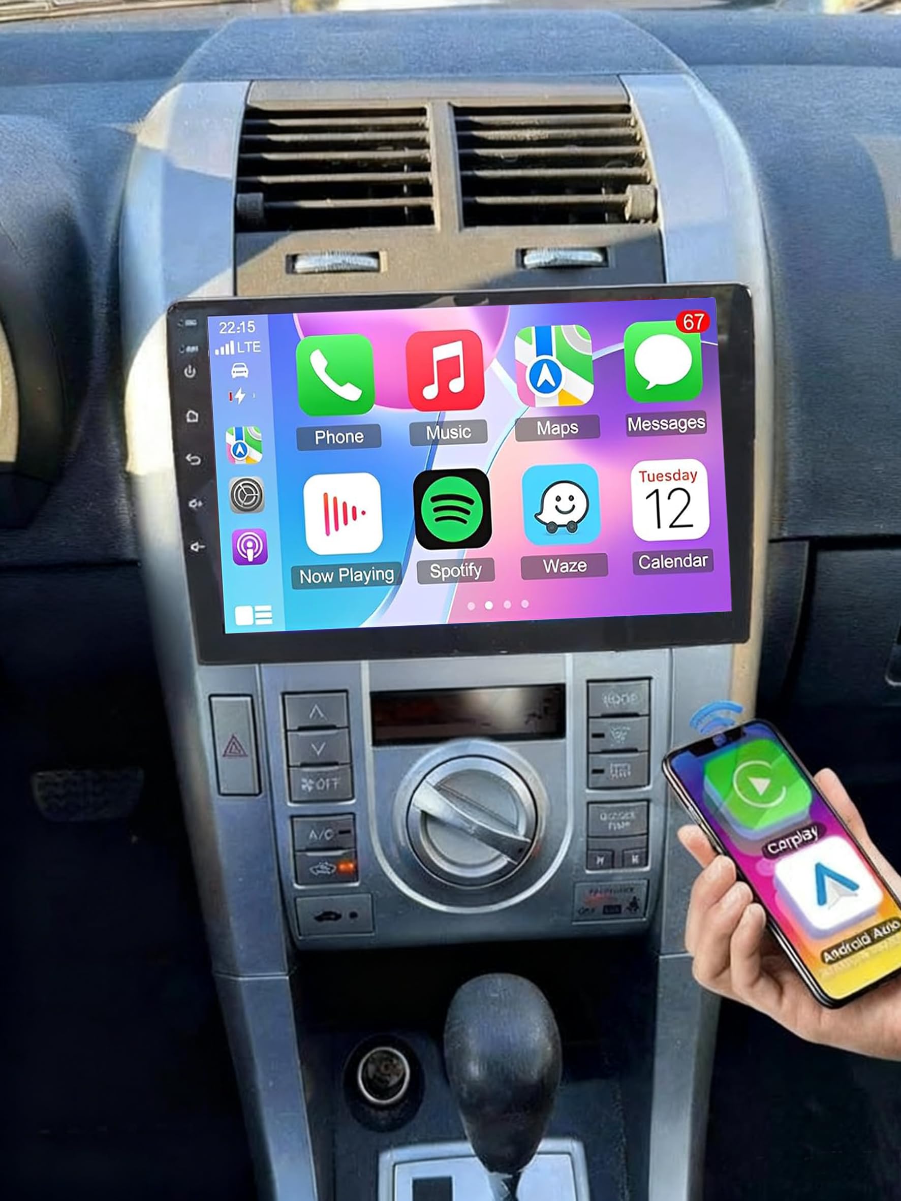 – Car Stereo for Scion TC 2005 2006-2010, Double Din Head Unit Radio w/Wireless Carplay Android Auto GPS Sat Nav 10.1 inch Radio Bluetooth WiFi FM RDS DSP SWC Mirror Link Backup Camera 2G+64G