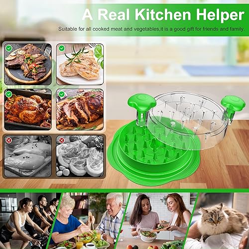 Miniatura 70 de Trituradora de pollo, trituradora de pechuga de pollo grande, herramienta giratoria con cepillo y tenedor; máquina trituradora de carne visible