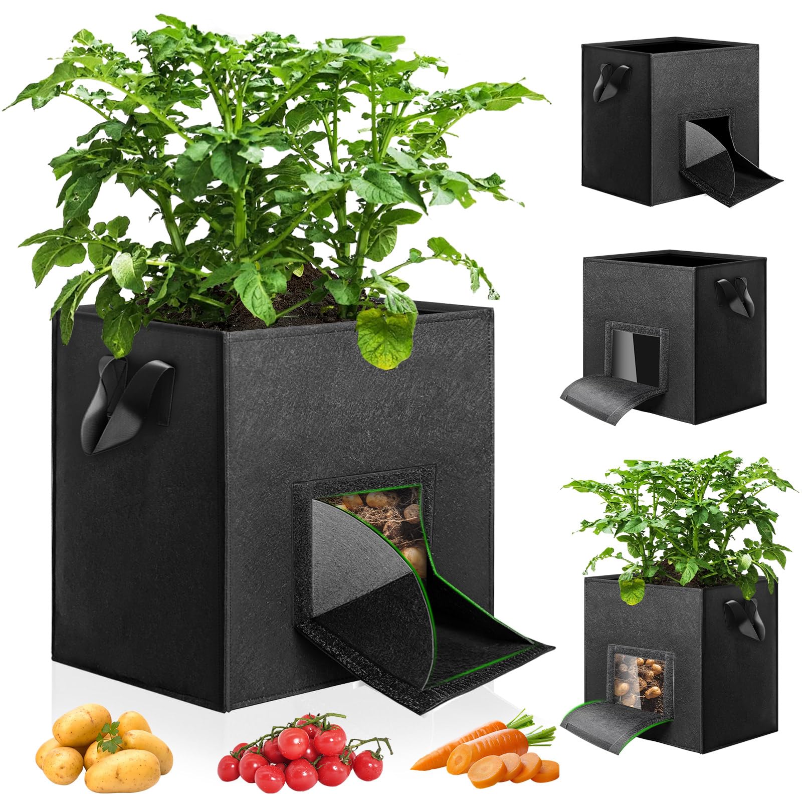 Bolsas de cultivo de patatas de 12 galones para plantar zanahorias y hortalizas en huertos