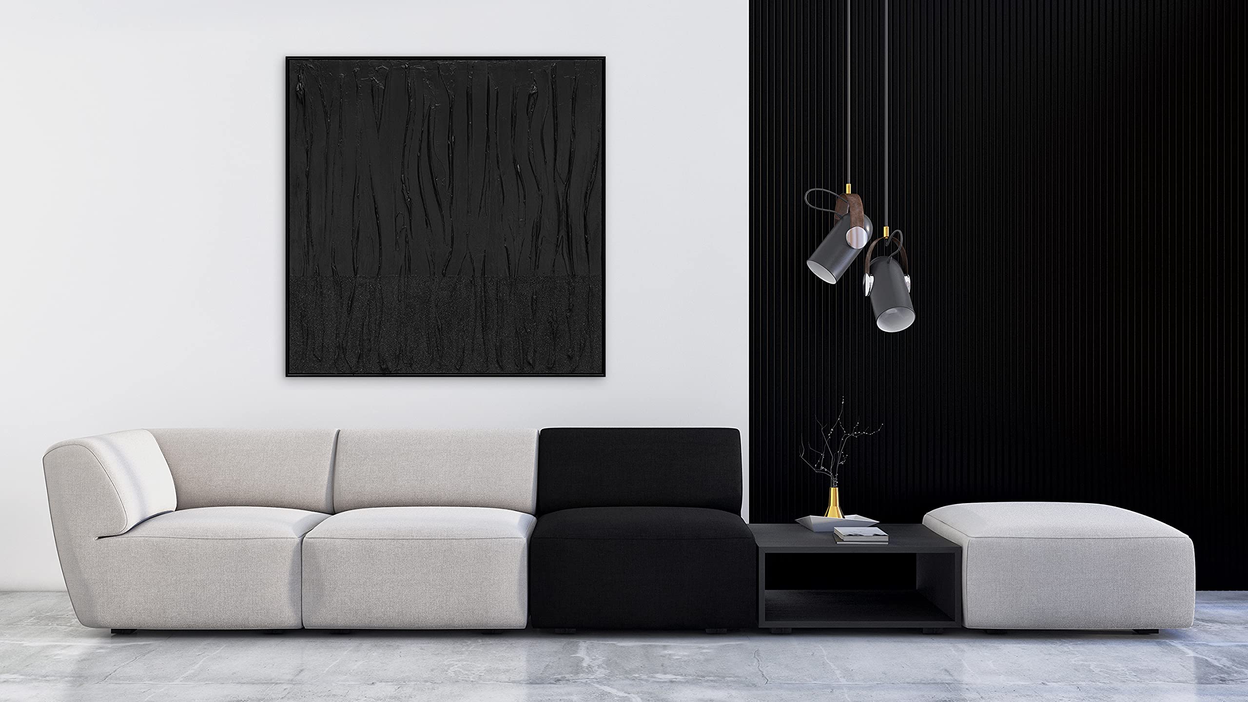 Abstrakt Acryl Gemälde auf Leinwand schwarzer Samt handgemalt Wandbilder Wohnzimmer modern Wohndekor quadratisch echtes Kunstwerk