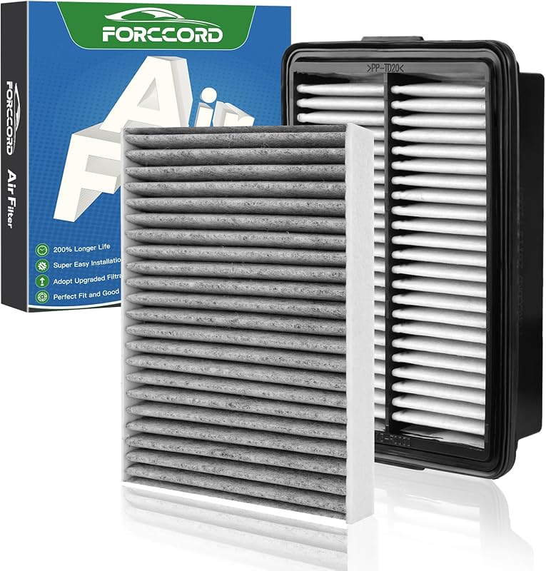 Kit Filtro de Ar do Motor e Filtro de Cabine Forccord para Hyundai Kona, Veloster e Kia Soul – 2 unidades