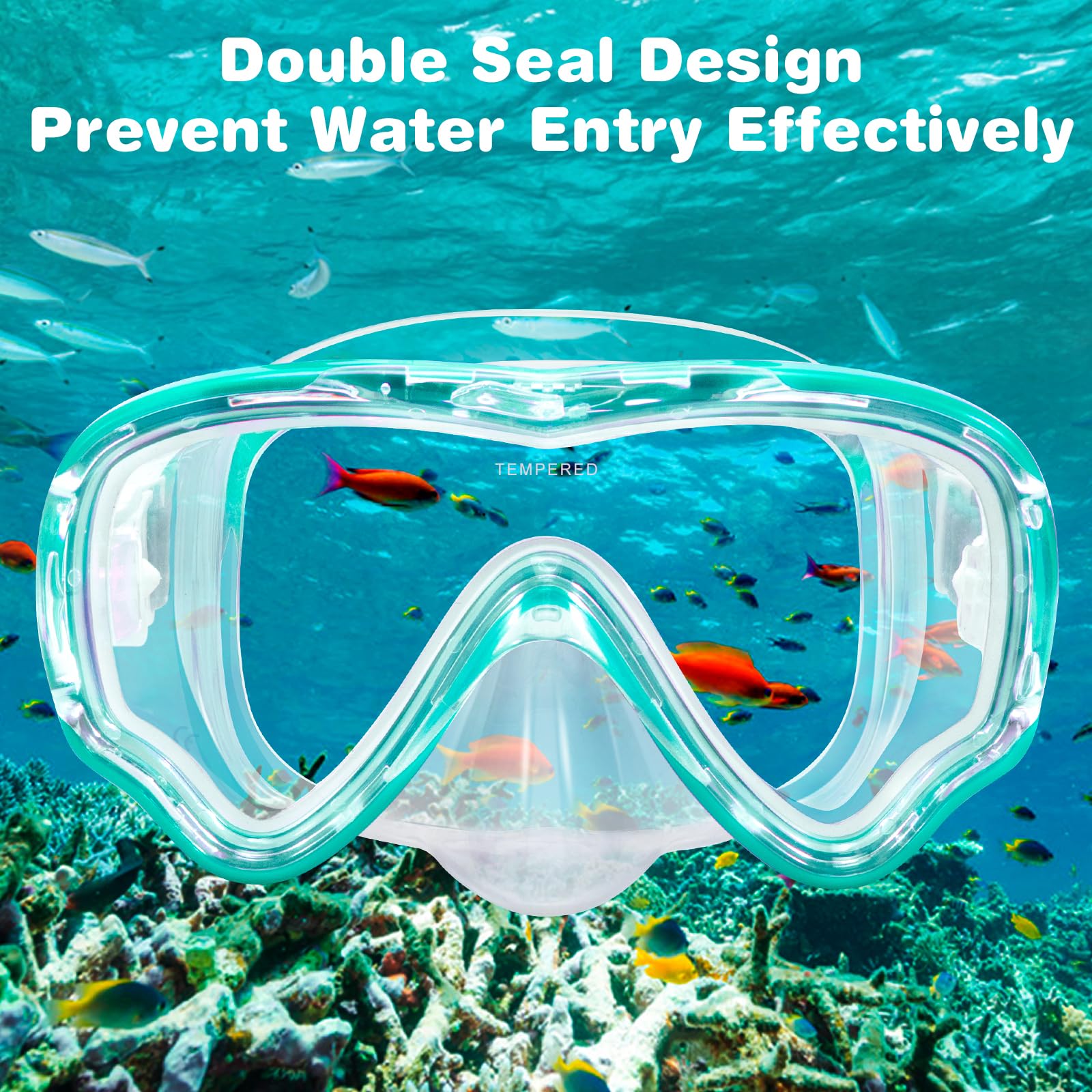 Maschera Snorkeling Full Face - Doppia Palla Galleggiante, Anti-Appannamento - Foto 10