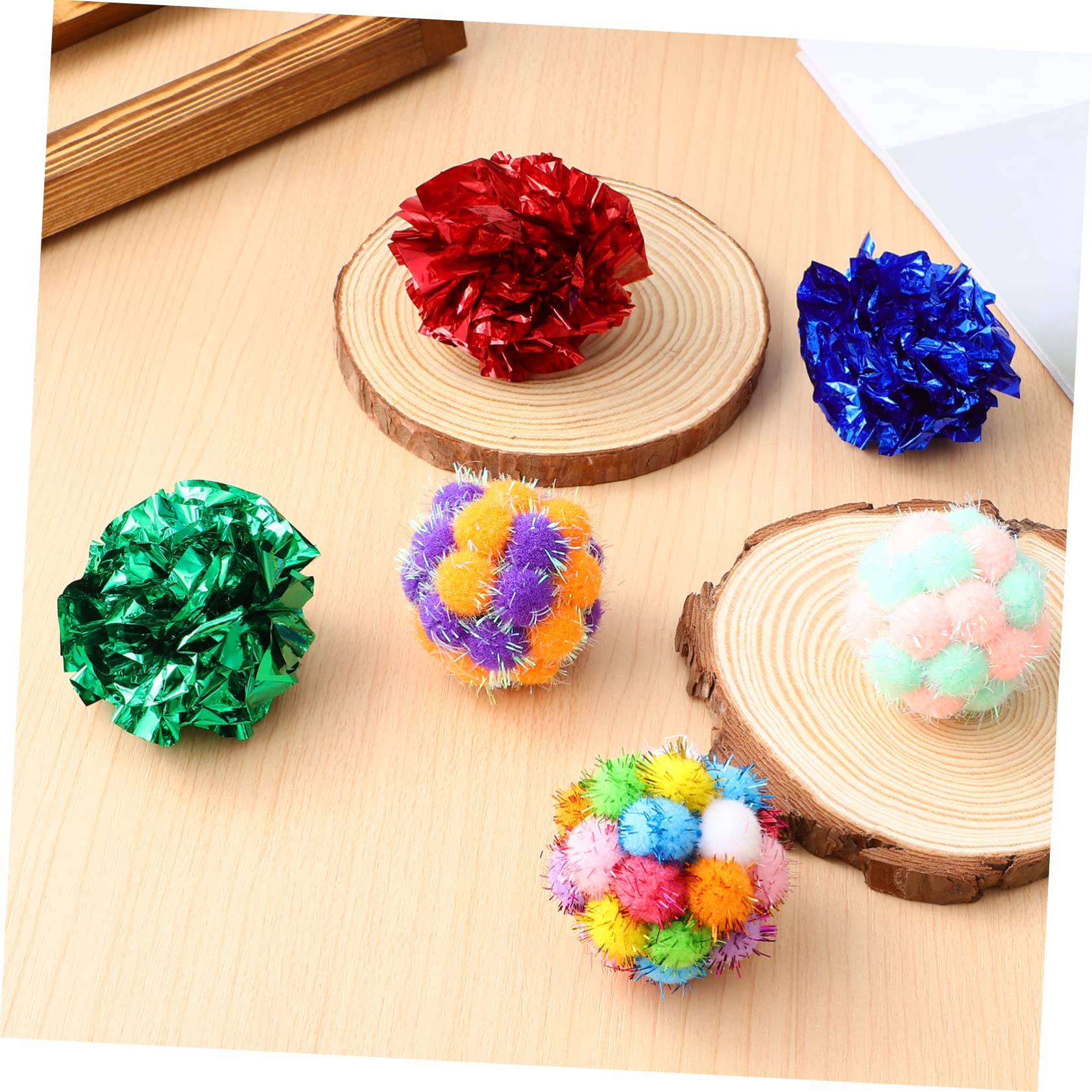 Toddmomy 125piezas Crinkle para Gatos Juguetes Interactivos De Peluche para Mascotas Coloridas y Divertidas para Ejercicio y Entretenimiento Interior