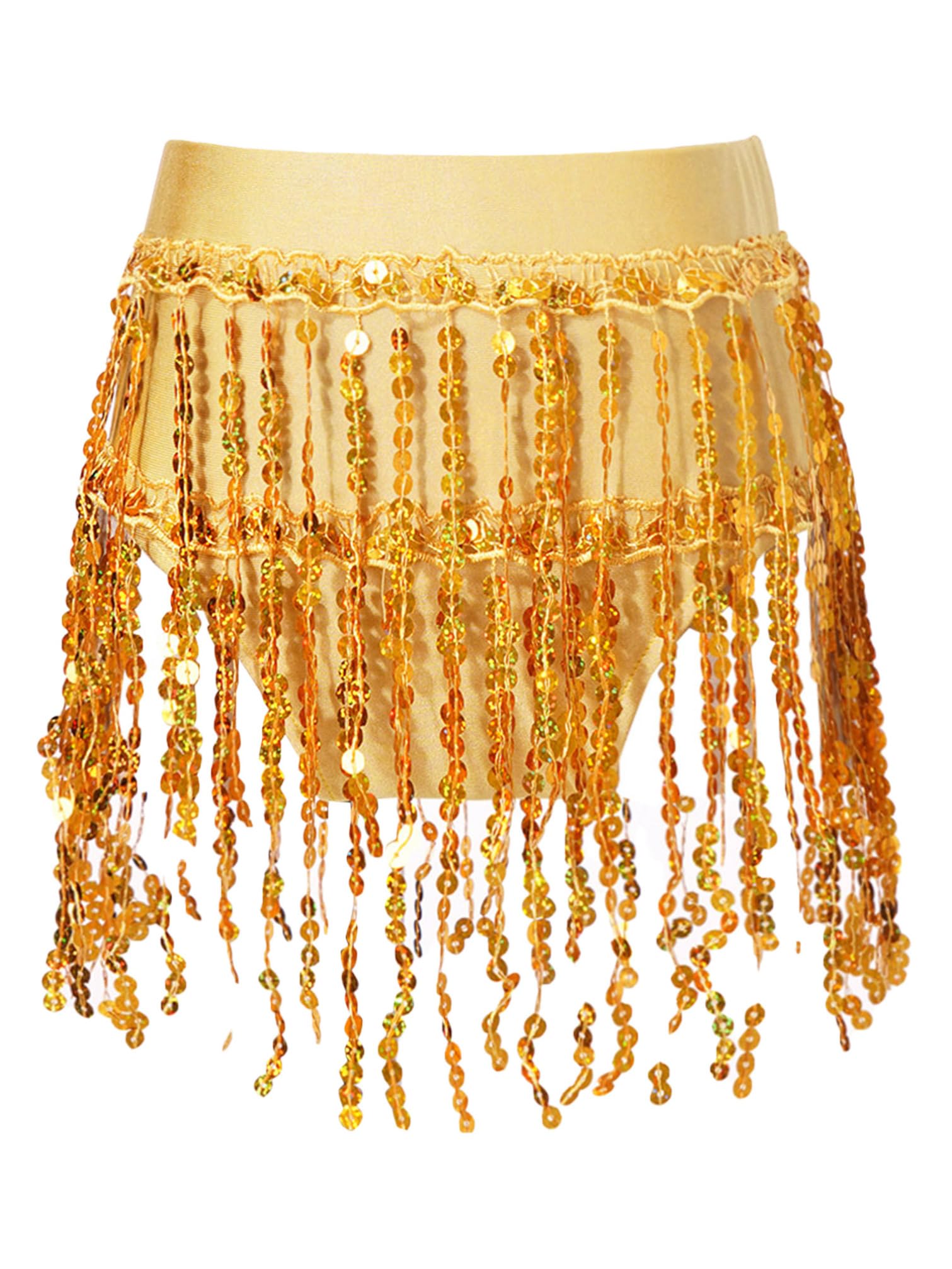 YiZYiF Ragazze Costume da Ballo con Paillettes 2 Pezzi Abito da Ballo Latino Americano Crop Top + Slip con Nappe