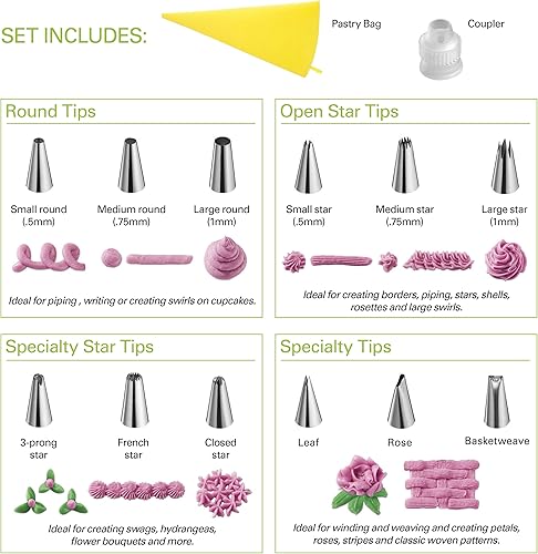 Miniatura 2 de Cuisinart Juego de decoración de pasteles de 13 piezas, amarillo, CTG-00-13PS