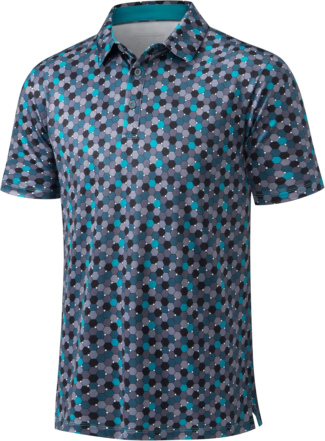 MAGCOMSEN Mens Golf Shirt Short Sleeve Dry Fit Moisture Wicking Golf Polos Casual Performance Print Collared Shirt Men