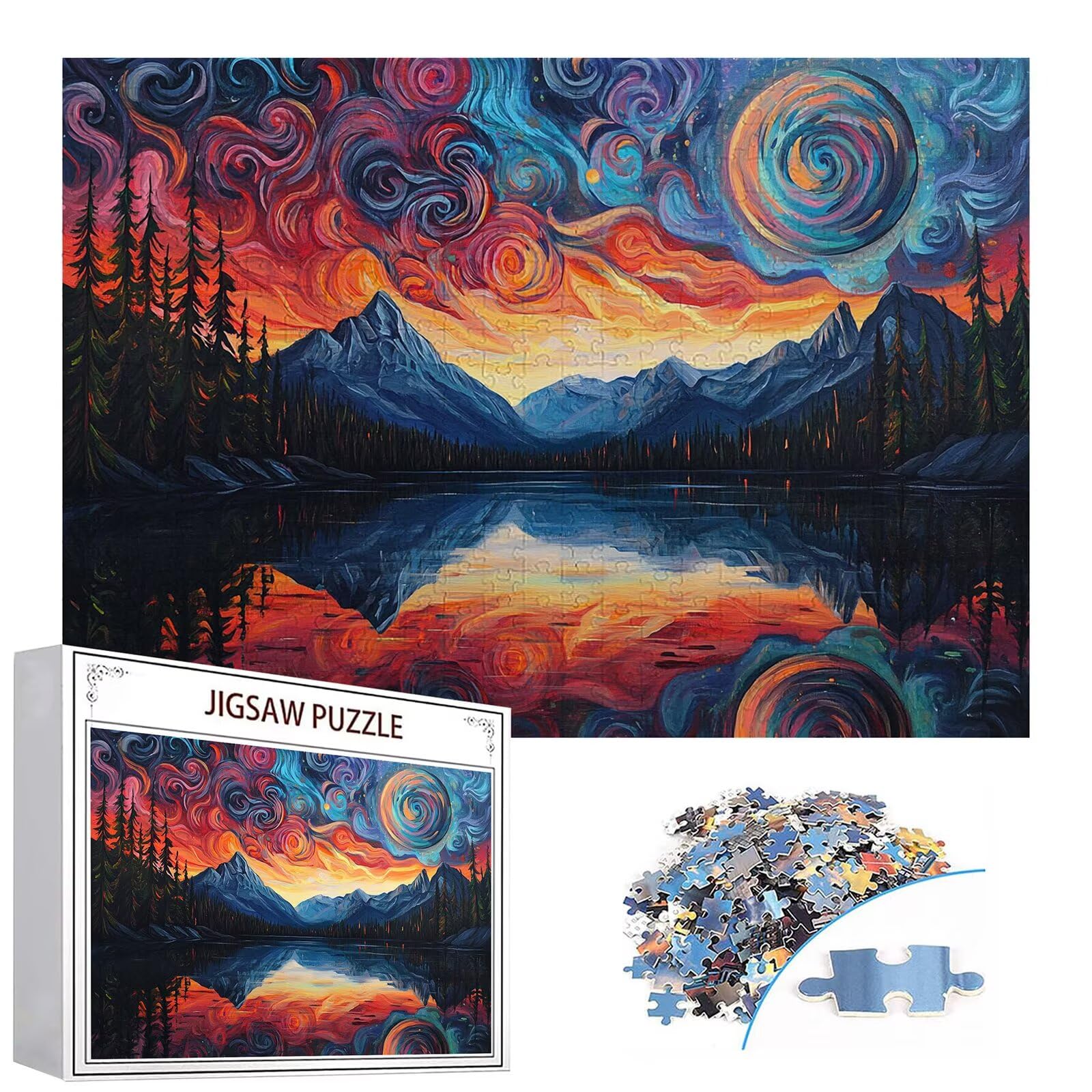 Puzzle 4000 elementów Jezioro Puzzle dla dorosłych Góry 141 x 87 cm Unikalne Rzemiosło Klasyczne 3D Drewniane układanki do rodzinnych gier aktywnych, układanka do samodzielnego wykonania nawet do