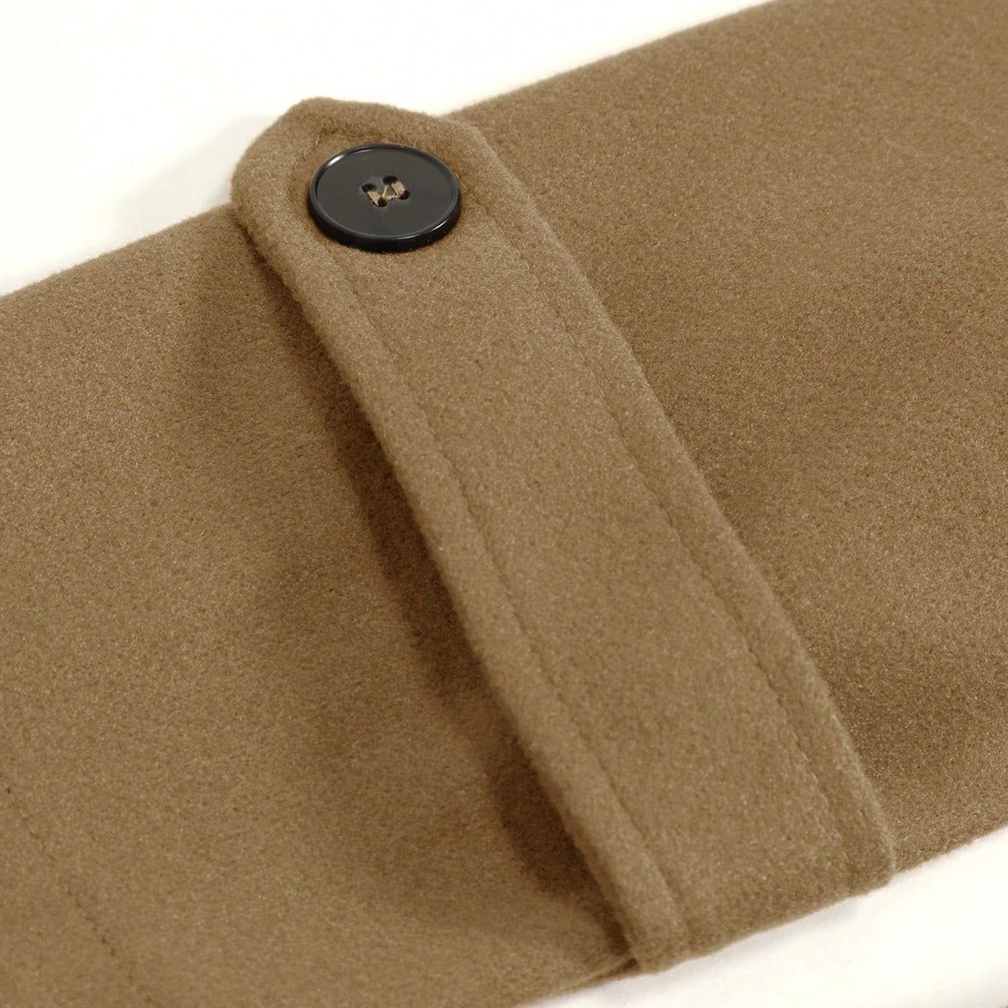 Gabardina con cuello de muescas para hombre con cinturón, doble botonadura, térmica, para invierno, chaqueta casual de mezcla de lana