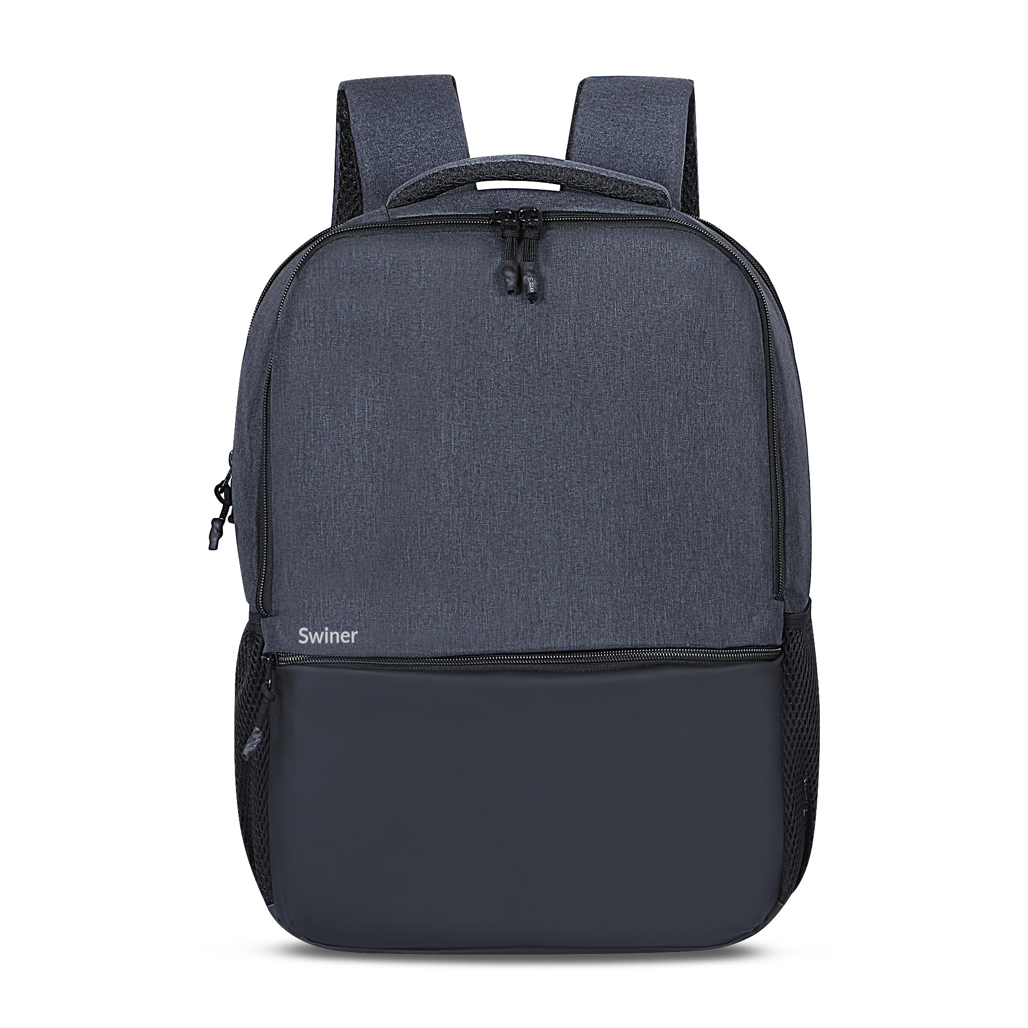 Swiner Backpack Bag with 15.6 inch Laptop Compartment, Laptop Bag for Men Women Multi-Pocket Waterproof Sleek Look Office Bag, College Bag, School Bag (Dark Grey and Black) (B0D6YZL52F) Amazon Price History, Amazon Price Tracker