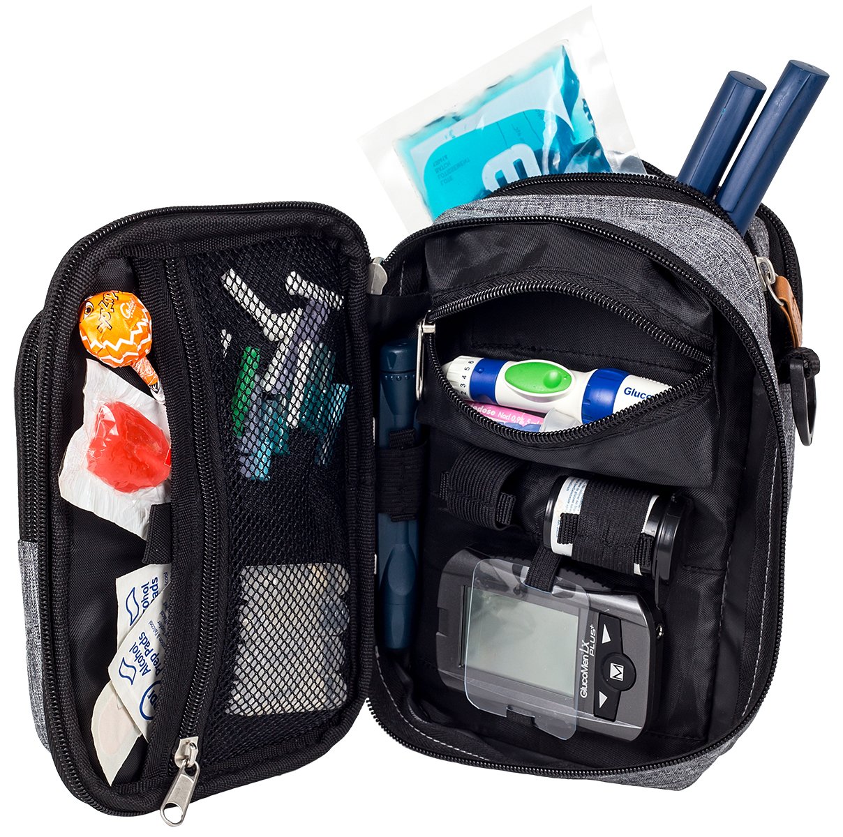 Sac à bandoulière isotherme pour diabétiques avec impression bicolore | FIT's EVO d’Elite Bags| Portez tout ce dont vous avez besoin pour traiter le diabète | Avec gel froid inclus
