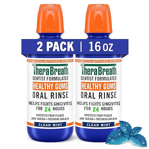 Miniatura 5 de TheraBreath Enjuague bucal de aliento fresco formulado por dentistas (paquete de 6) y enjuague bucal antigingivitis de encías saludables (paquete de