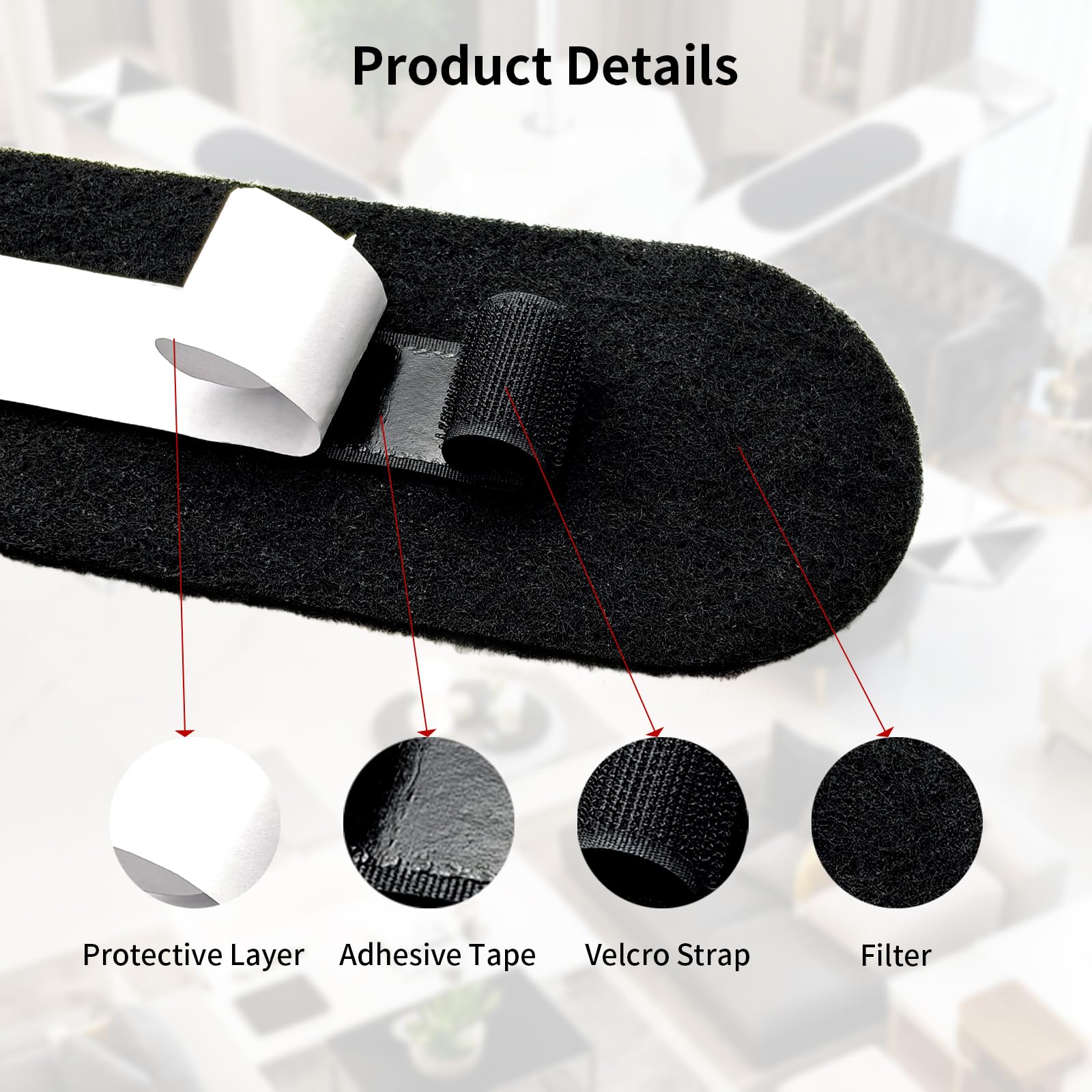Amestar Paquete de 20 filtros de ventilador de techo para aspas, almohadillas purificadoras de aire para ventilador de techo negras, accesorios de filtro de ventilador de techo de carbón de coco