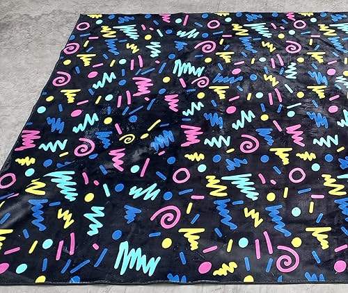 Miniatura 5 de Alfombra de arcade, decoración de sala de arcade, alfombra de arcade de los años 80, decoración de arcade, alfombra de área abstracta, alfombras de