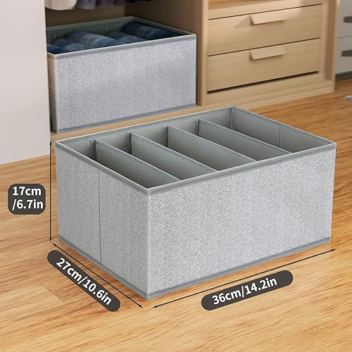 Miniatura 9 de DIMJ Organizador de ropa para armario, organizadores de cajones para ropa con 5 compartimentos, organizador de armario de tela para ropa,