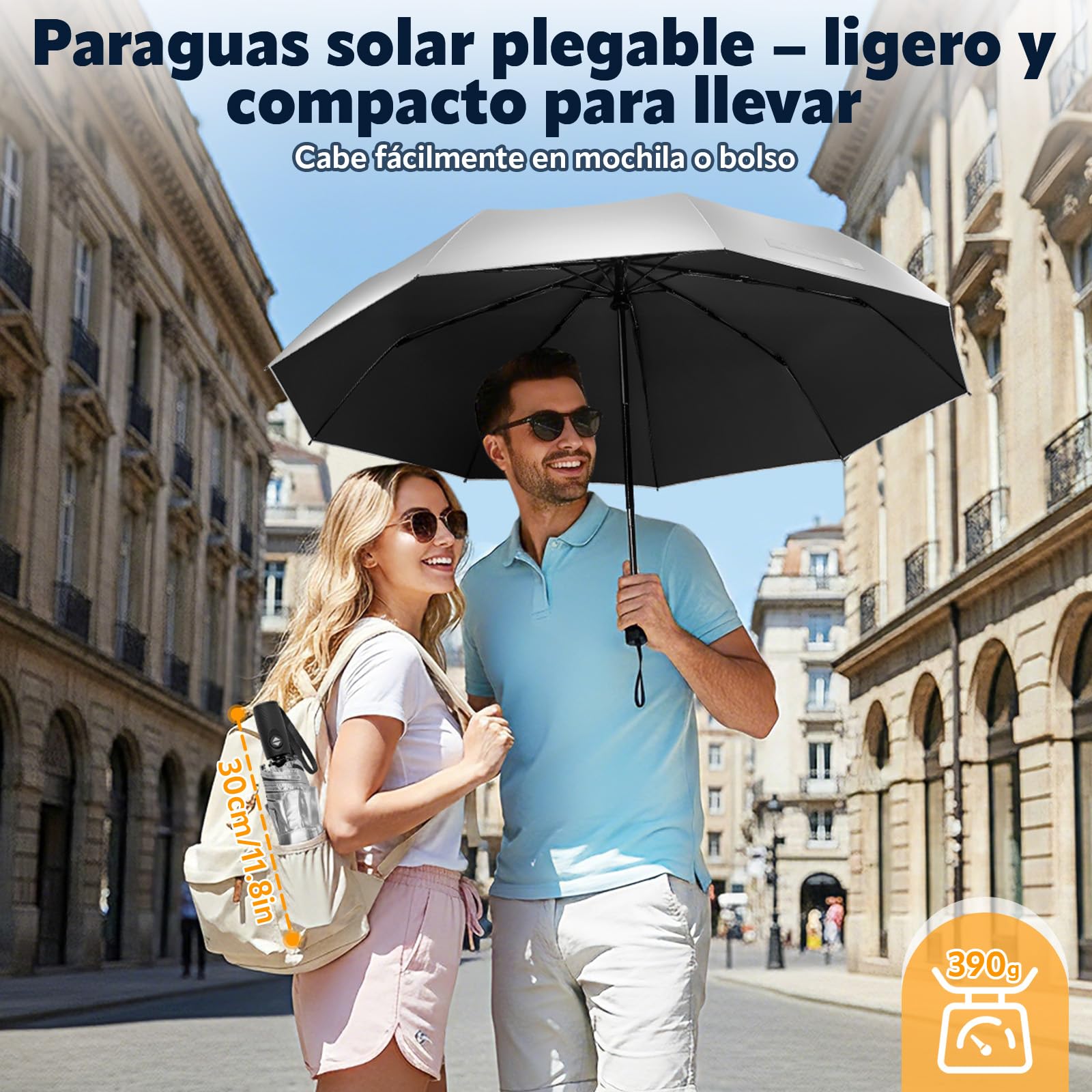 ZOMAKE Parasol,UPF 50+Paraguas de protección UV,Paraguas automático de Apertura y Cierre,Paraguas de Revestimiento de Plata pequeño,Paraguas de Bolsillo Plegable