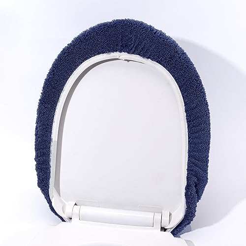 Miniatura 9 de Cubierta de microfibra para tapa de inodoro, suave y absorbente, cómoda funda para tapa de inodoro de baño, se adapta a la mayoría de tamaños de