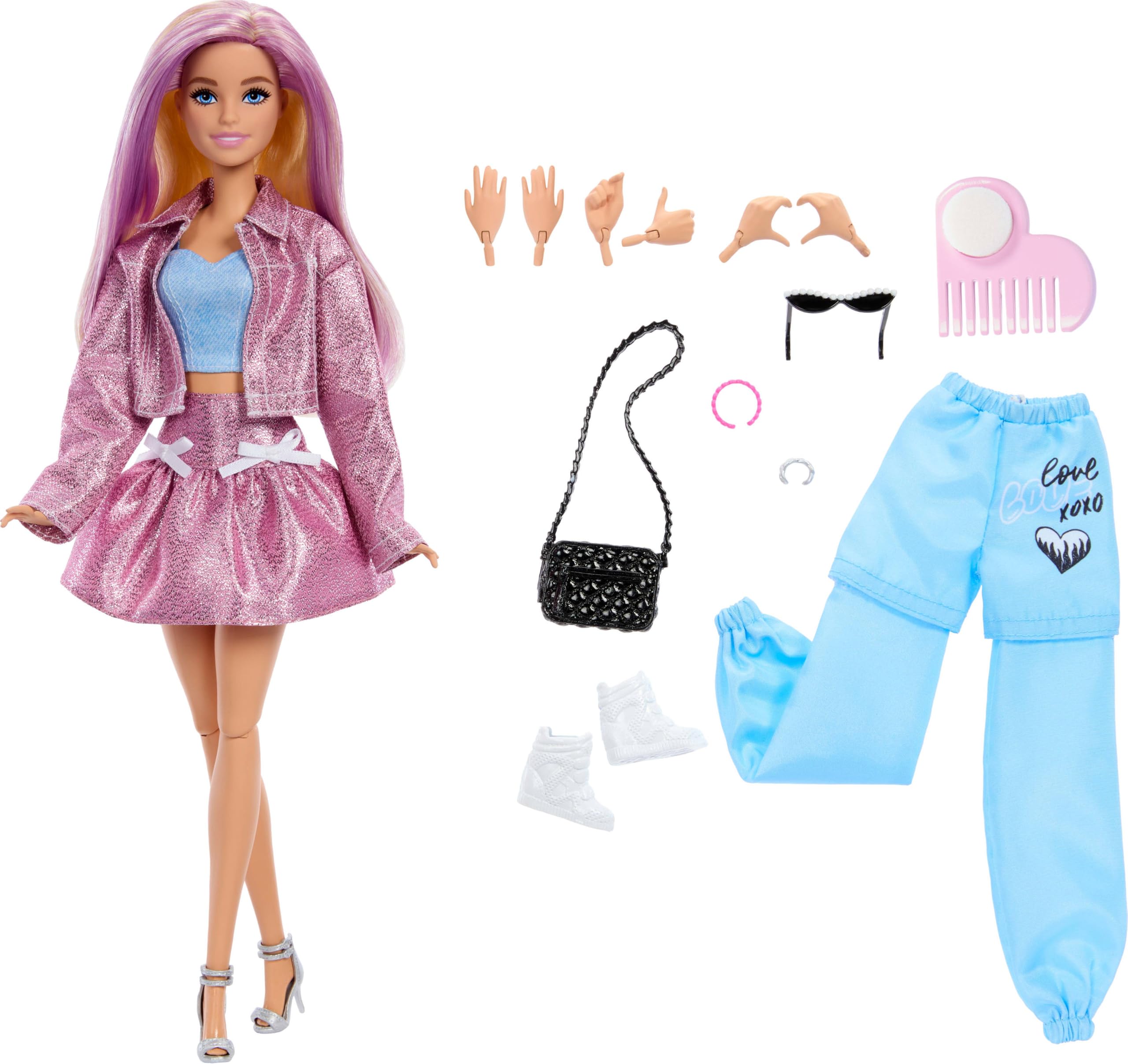 ​Barbie Deluxe Style Doll in Metallic Pink Barbiecore Skirt and Jacket