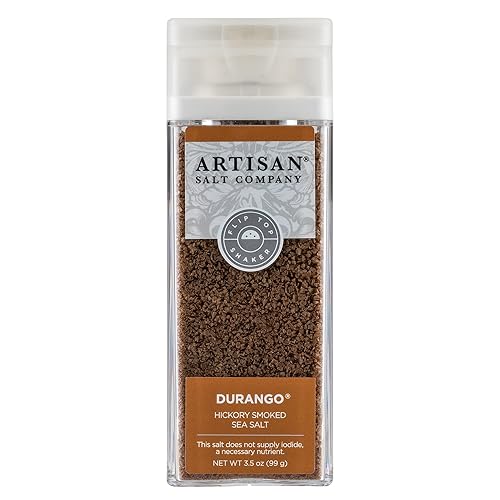 Artisan Salt Company Durango - Sal marina ahumada de nogal, tarro agitador, 3.5 onzas