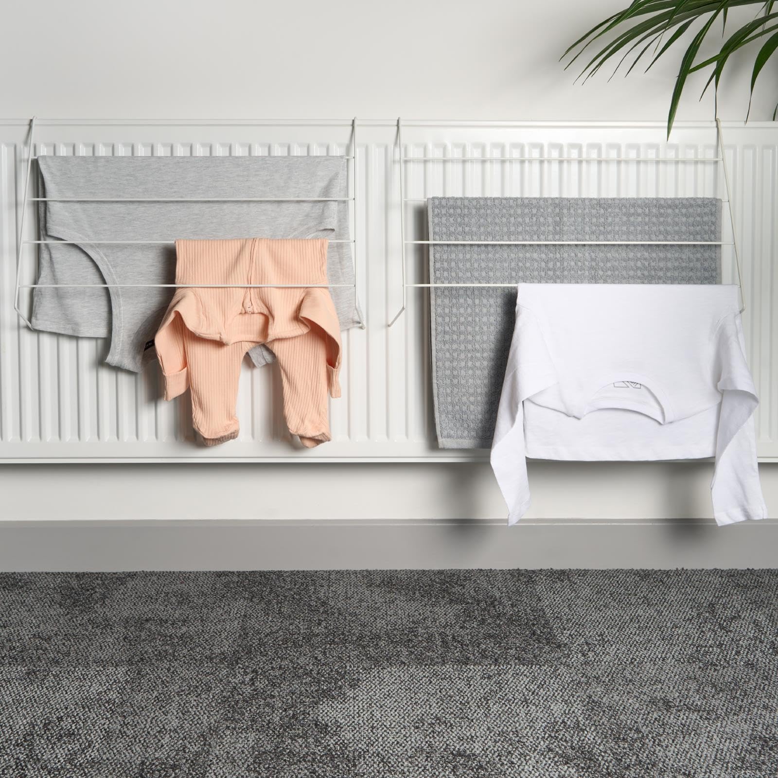 OHS 2 X Drying Rack Radiator Clothing Dryer Organiser Hanger Rail Foldable Storage from B&Q