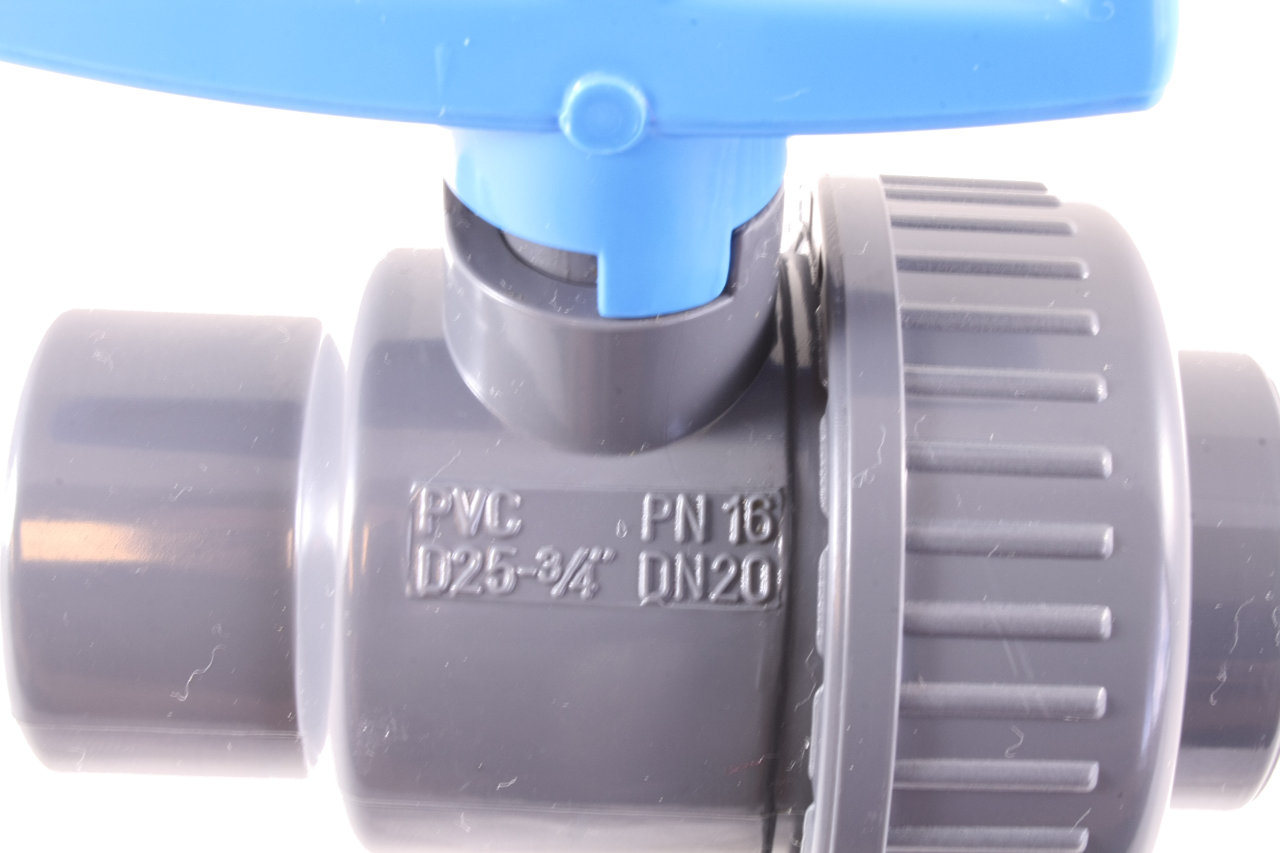 PVC SINGLE UNION BALL VALVE 3/4