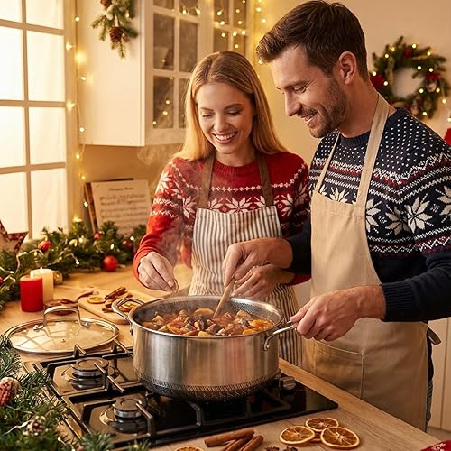 Miniatura 5 de Juego de ollas antiadherentes híbridas, sartén de 1.5 cuartos de galón, olla de 2 y 5.2 cuartos de galón con tapas de vidrio, juegos de utensilios