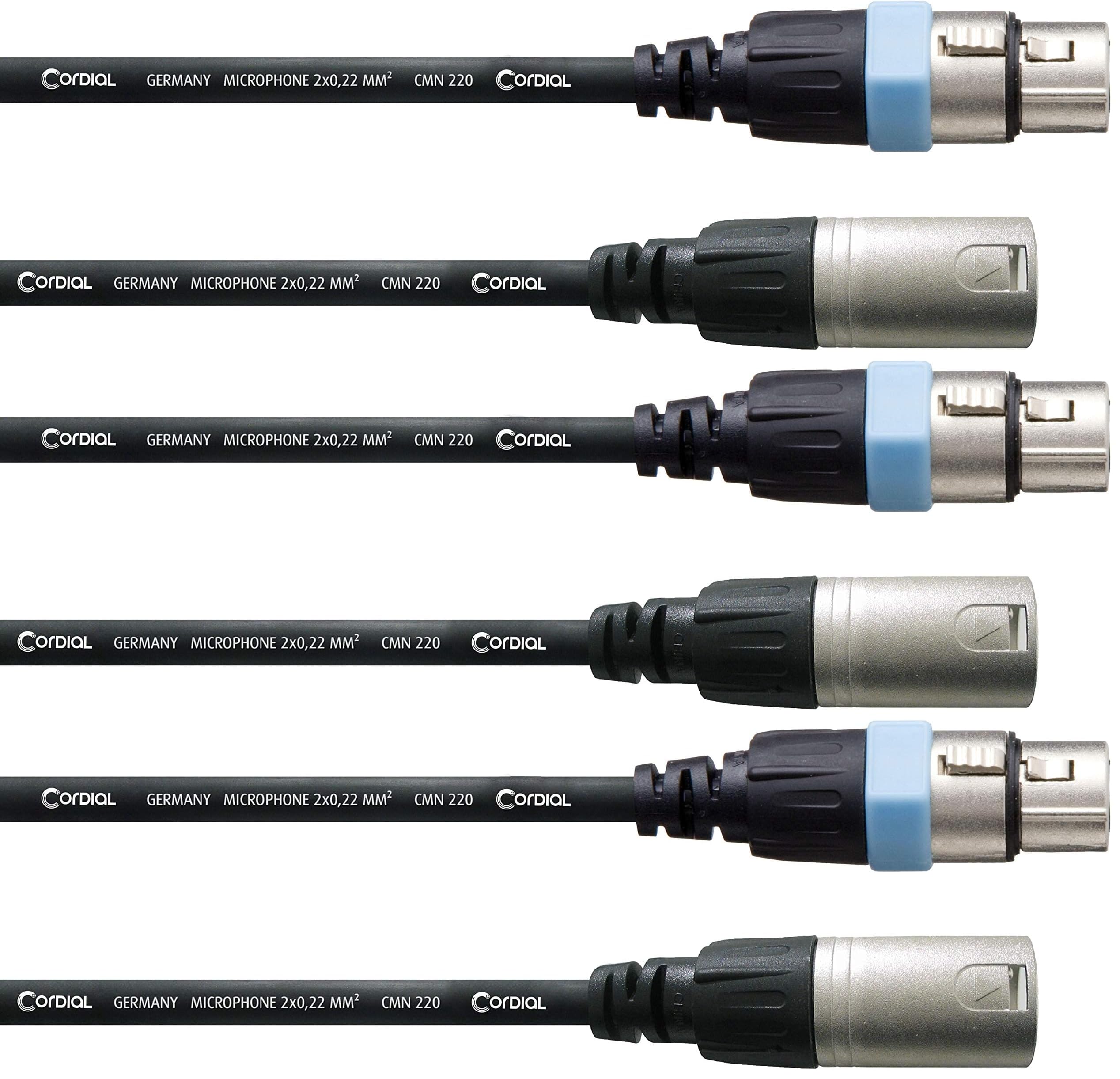 CORDIAL CABLES Câble micro XLR 50 cm CÂBLES MICROPHONE Essentials Symétrique Rean (Lot de 3)