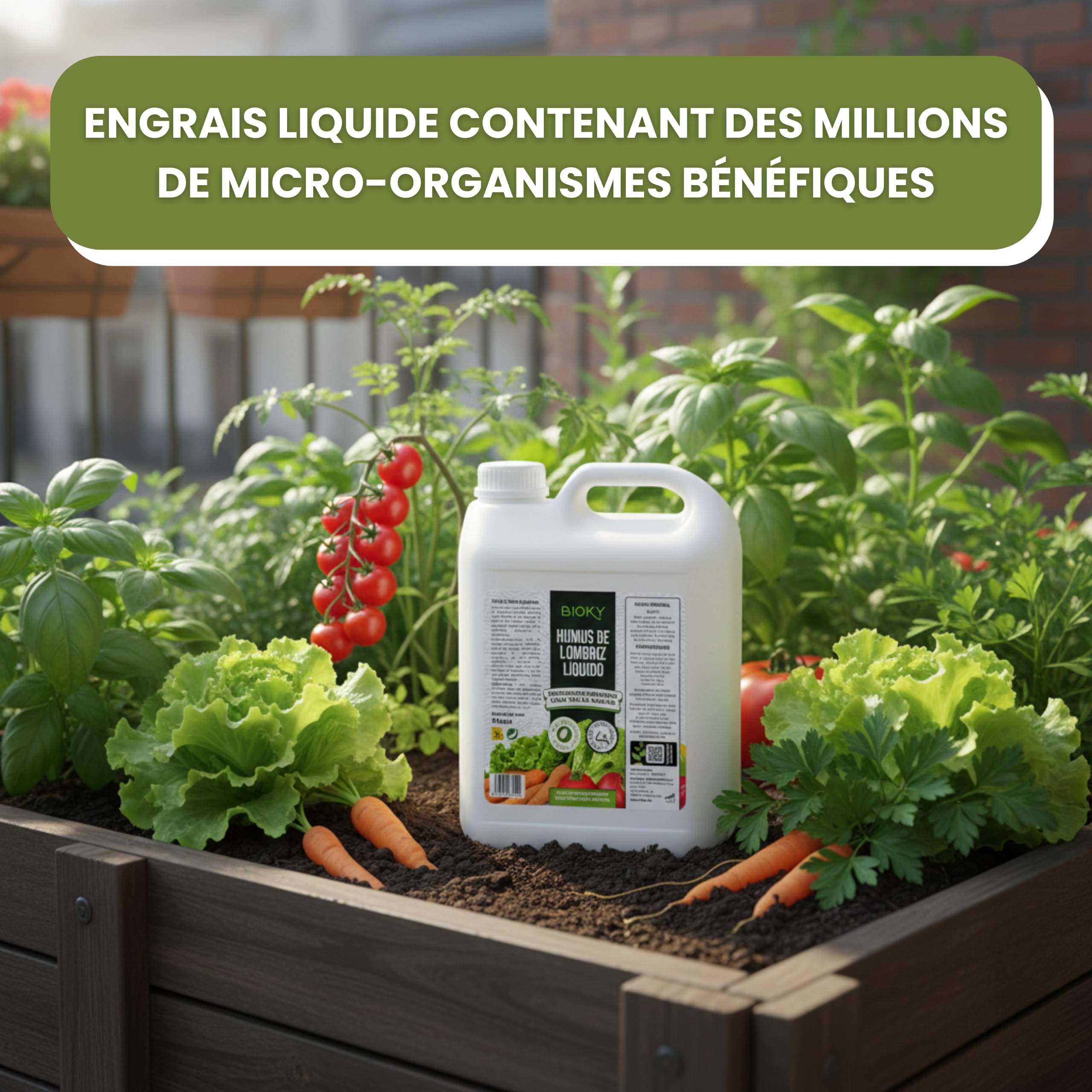 Humus de Lombric Liquide 5 L – Terreau liquide & Substrat Organique – Réparation Naturelle du Sol – Améliore la Qualité – Haute teneur en Microbes et Acides Humides – Cosses plus Productives