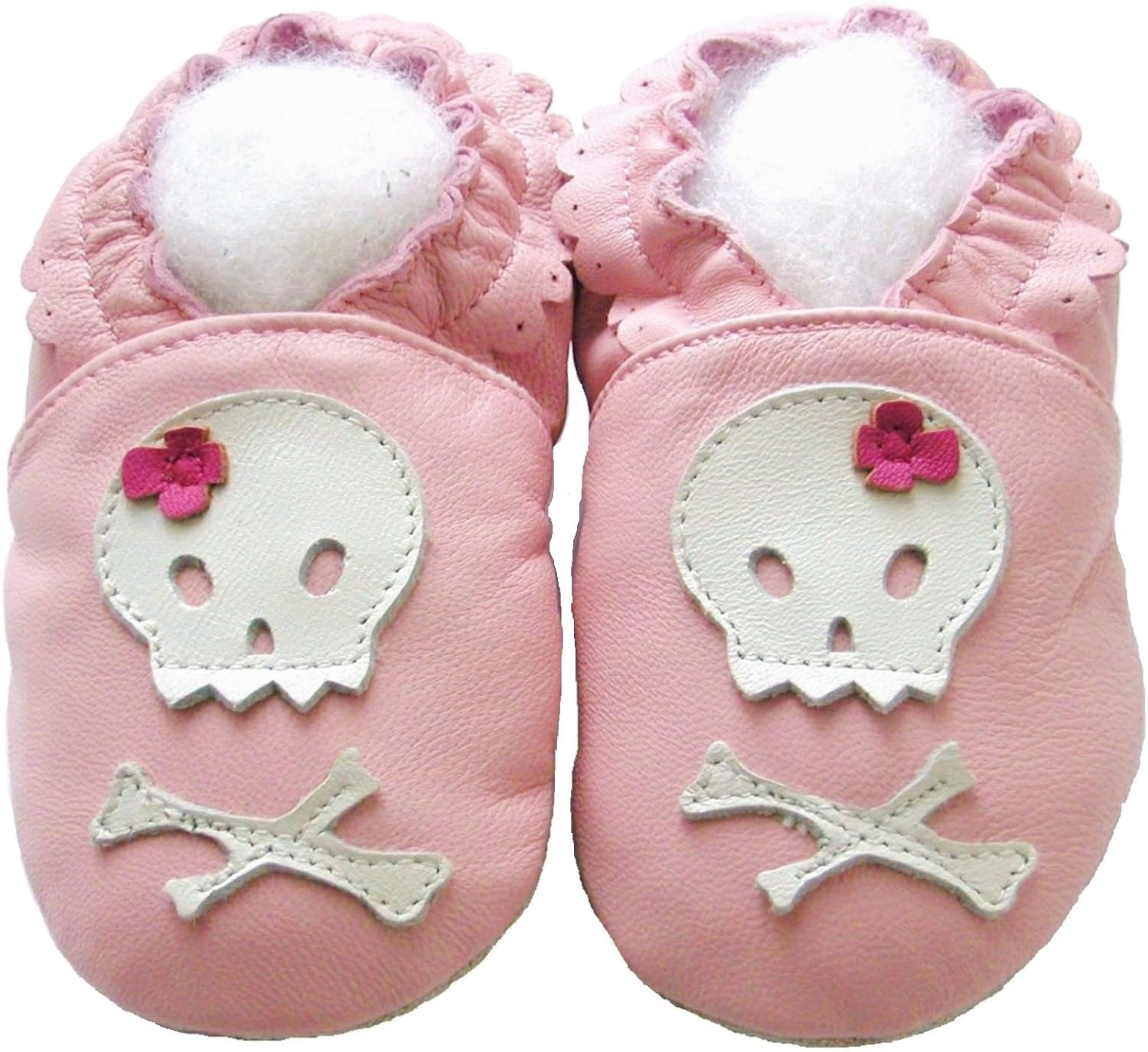 Leather Baby Soft Sole Shoes Boy Girl Infant Children Kid Toddler Crib First Walk Gift Skull Pink (18-24month, Pink)