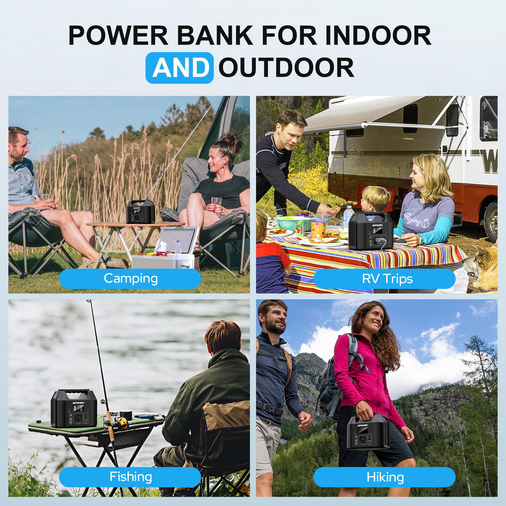 Estación de energía portátil de 122.8 Wh, banco de energía de 150 W con salida de CA | SinKeu LiFePO4 - Generador solar de batería para uso doméstico, camping, RV, respaldo de emergencia
