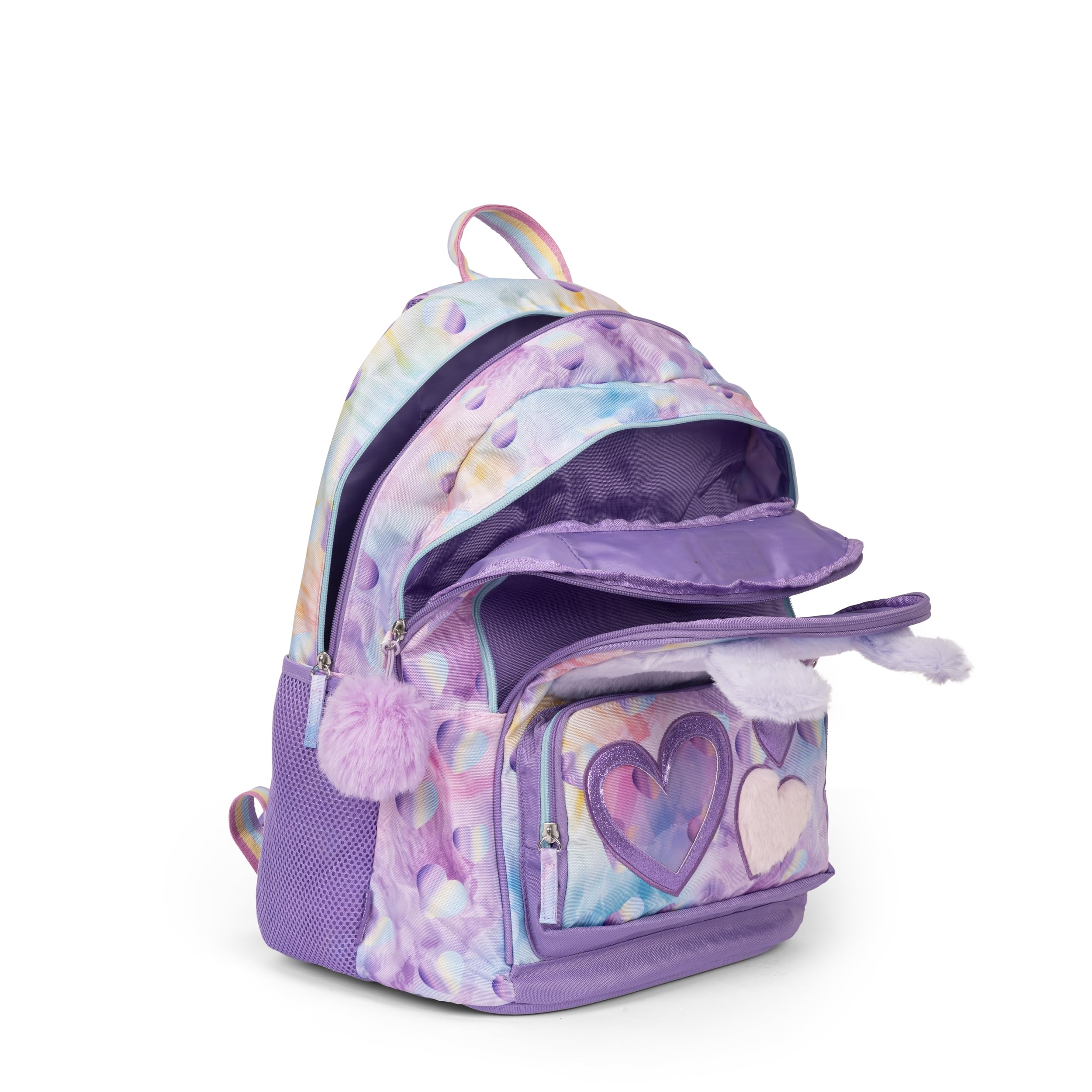 MOFU MOFU - Zaino Scuola Ufficiale Mofu Mofu, con 2 Ampi Spazi Centrali, Capiente Tasca Frontale, Spallacci Regolabili e Imbottiti, Retro e Fondo Termoformati, 32x43Hx23cm, Lilla