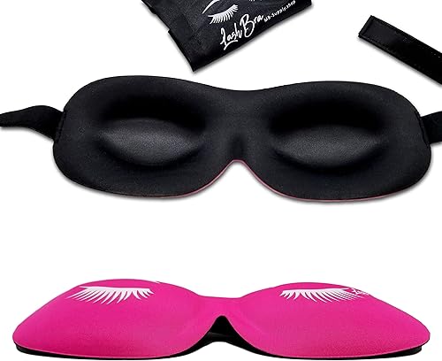 Miniatura 5 de Máscara de ojos para dormir contorneada 3D opaca suave cubierta de ojos con correa ajustable. Máscara de bloqueo de luz con contorno profundo que