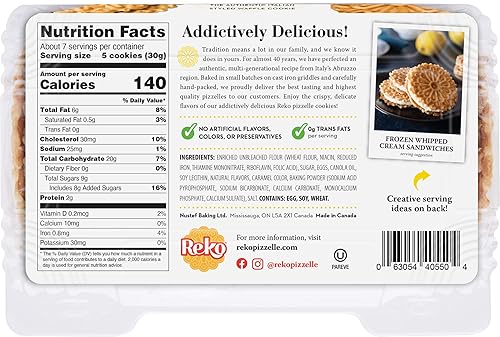 Miniatura 2 de Reko Pizzelle Galleta auténtica estilo italiano, limón, 7 onzas (paquete de 1)