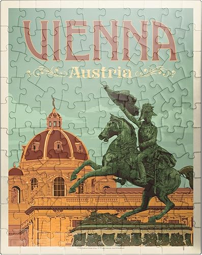 Miniatura 8 de MyPuzzle Austria: Viena, póster vintage, rompecabezas prémium de 500 piezas para adultos