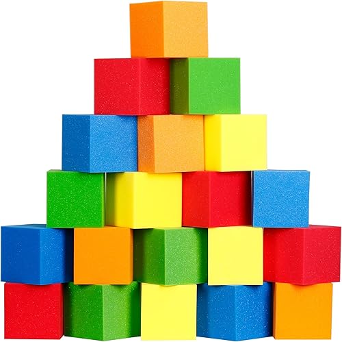 Cubos de espuma, 144 unidades, 5.9 x 5.9 x 5.9 pulgadas, coloridos bloques de espuma ignífugos de alta calidad para trampolín, gimnasia, cursos de