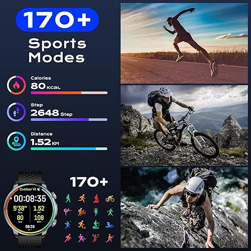 Miniatura 3 de Relojes inteligentes con GPS para hombres (respuestahacer llamadas), reloj inteligente con pantalla AMOLED de 1.60 pulgadas, más de 170 modos