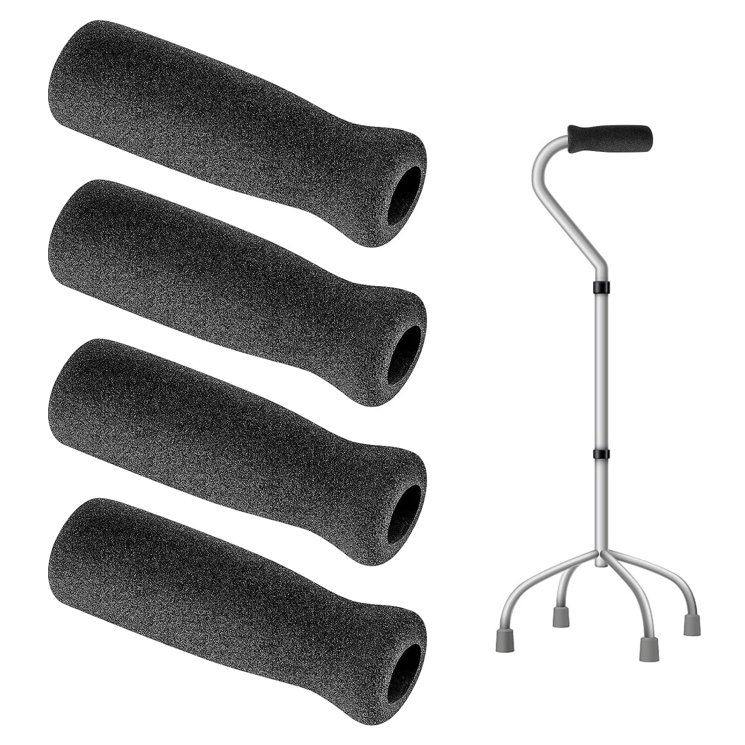 4 Pack Cane Grip Replacement Cane Grip Foam Cane Handle Grip