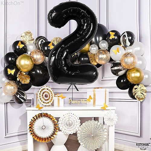 Miniatura 6 de KatchOn Globo Gigante Negro Número 2 de 40 Pulgadas  Globo Negro Número 2, Dos Decoraciones Geniales de Fiesta de Cumpleaños para Niño  Globo Negro