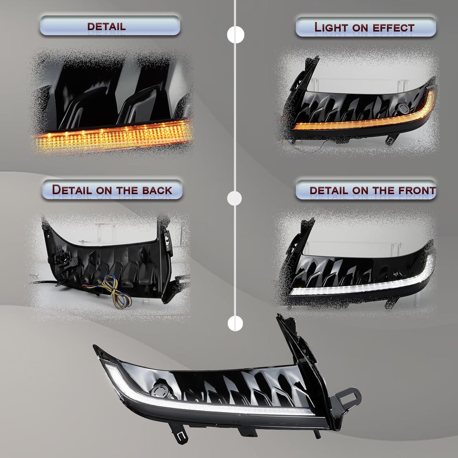 Switchback White & Amber LED Front Fog LED Daytime Running Light Sequential Turn Signal DRL Feature Accessories Compatible with Toyota Camry 2025 SE Replacement OEM Trim