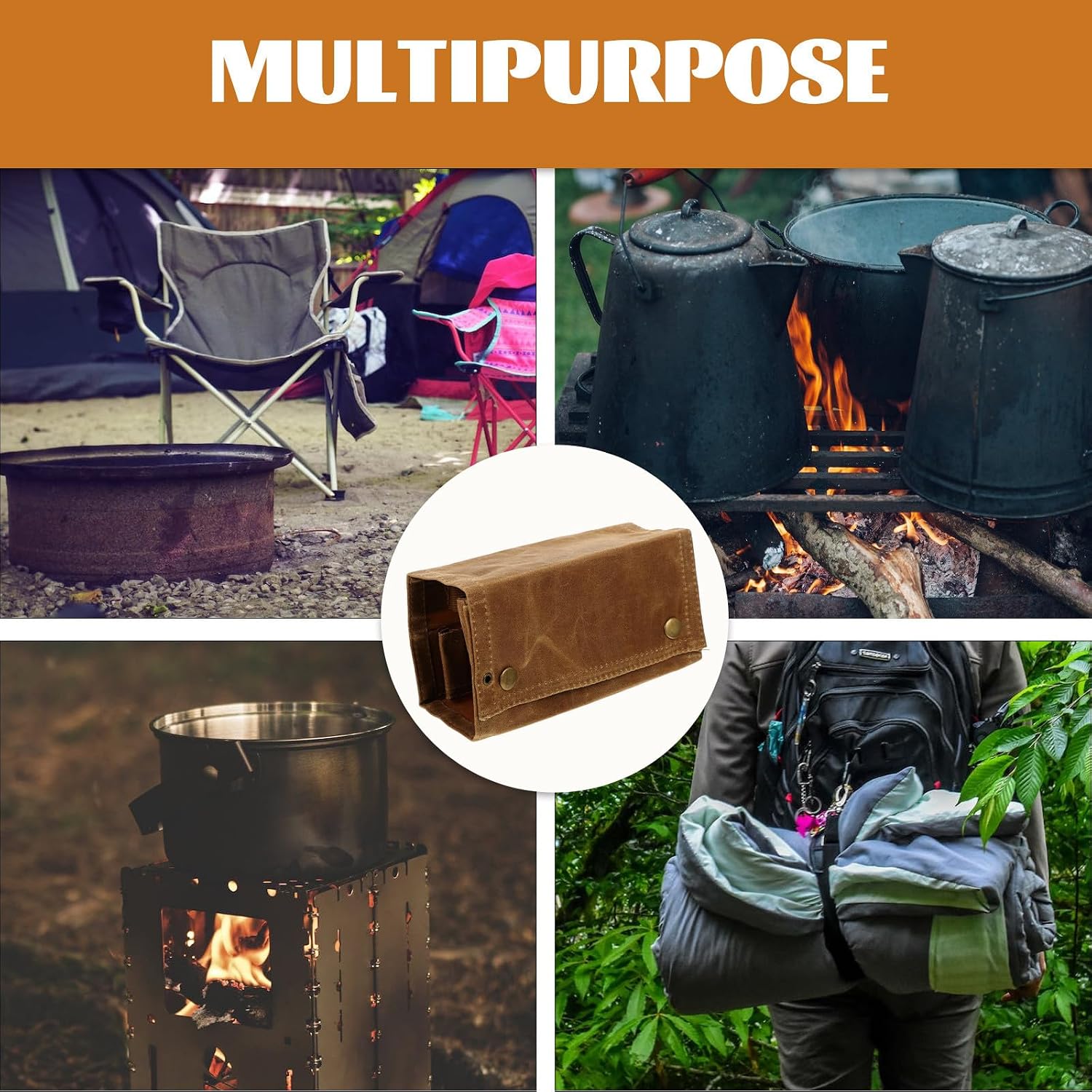 Spice Holder Bag, Portable Foldable Canvas Nylon Storage for Barbecuing image 5