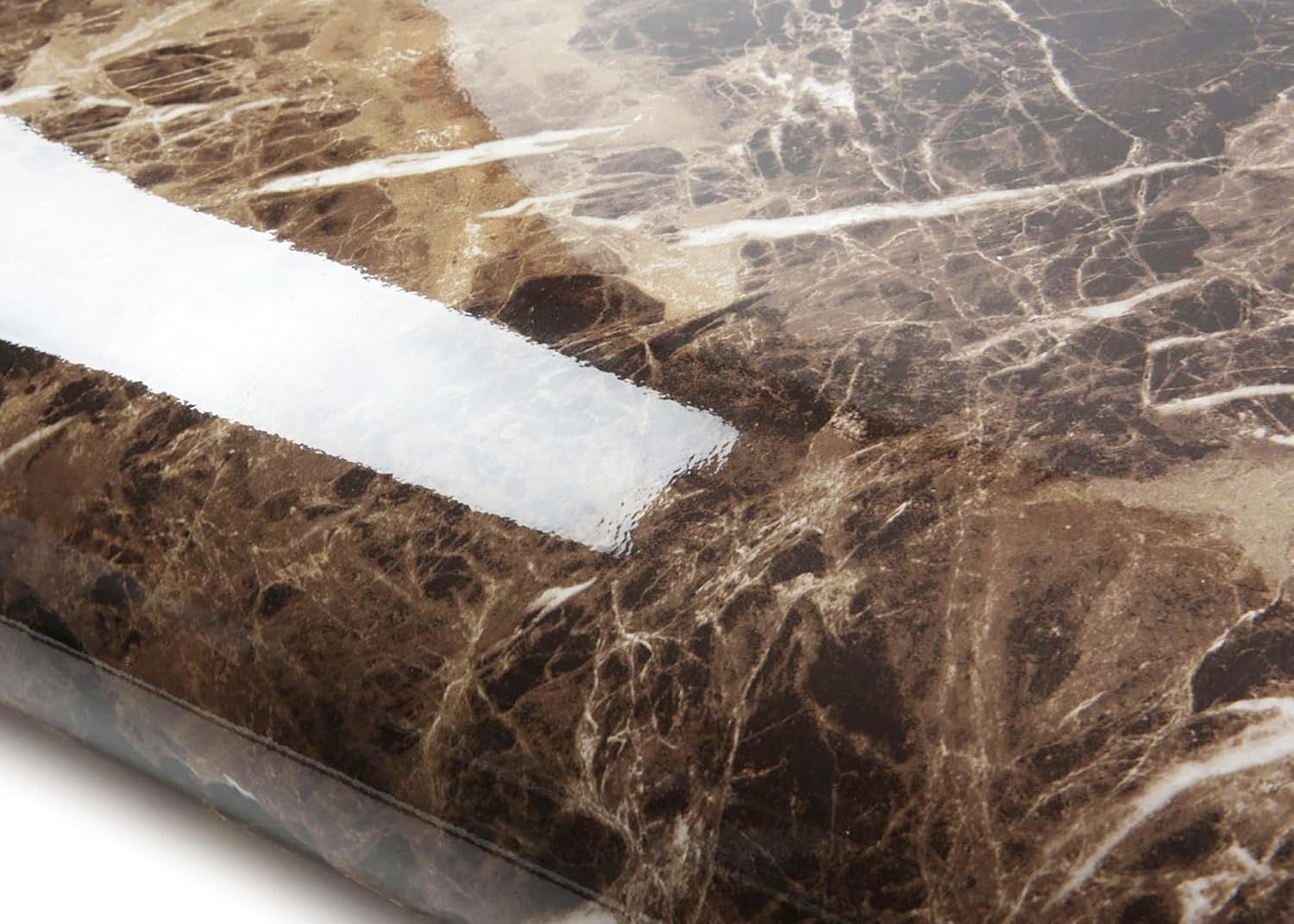 ROSEROSA Peel and Stick Glossy Faux Marble Architectural Film Self-Adhesive Vinyl Film Wallpaper Door Wrap Counter Top Border Mirror Molding Trim PGS4020
