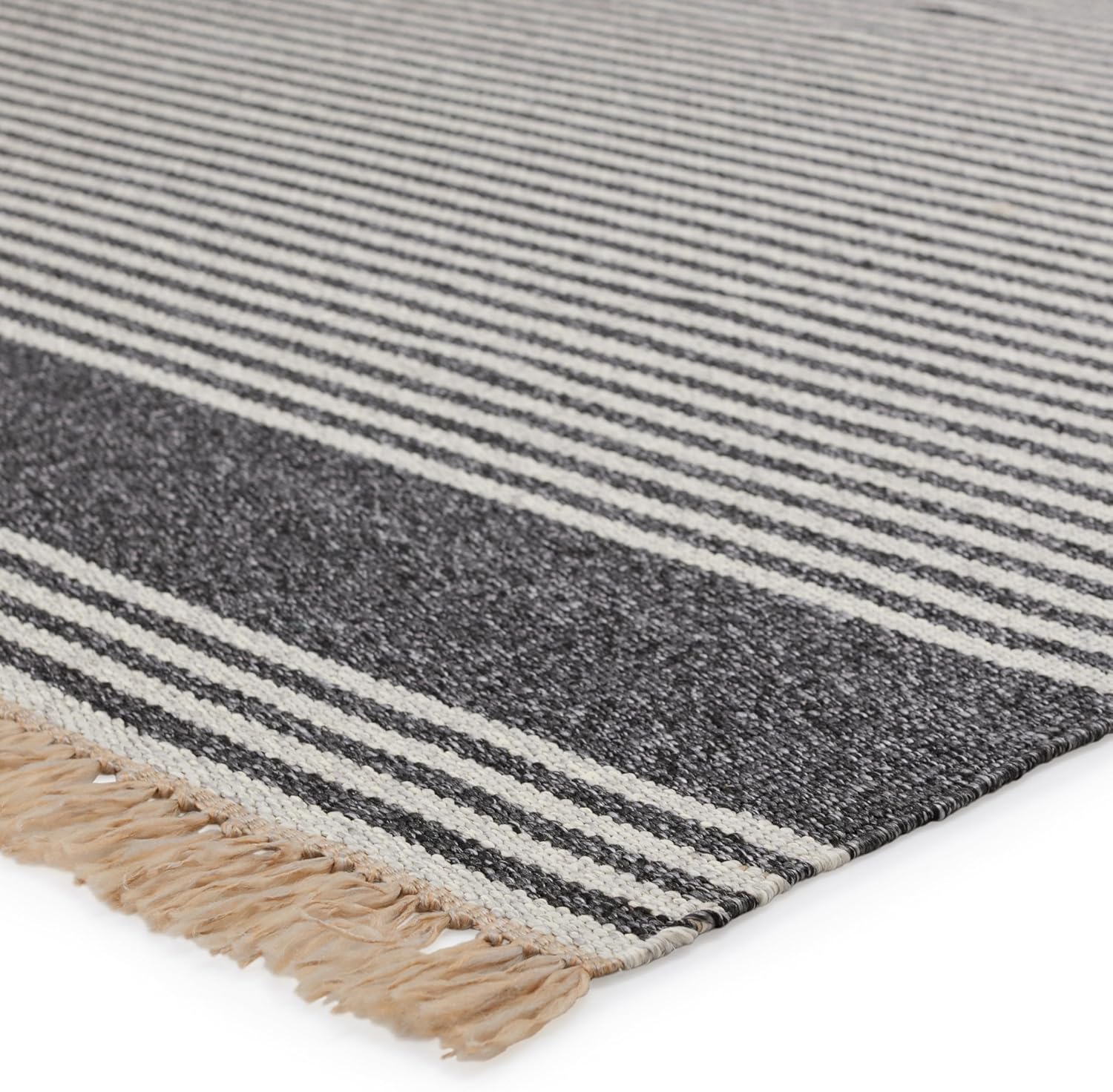 Jaipur Living Indoor Outdoor 2x3 Area Rug, Striped, Dark Grey/Beige