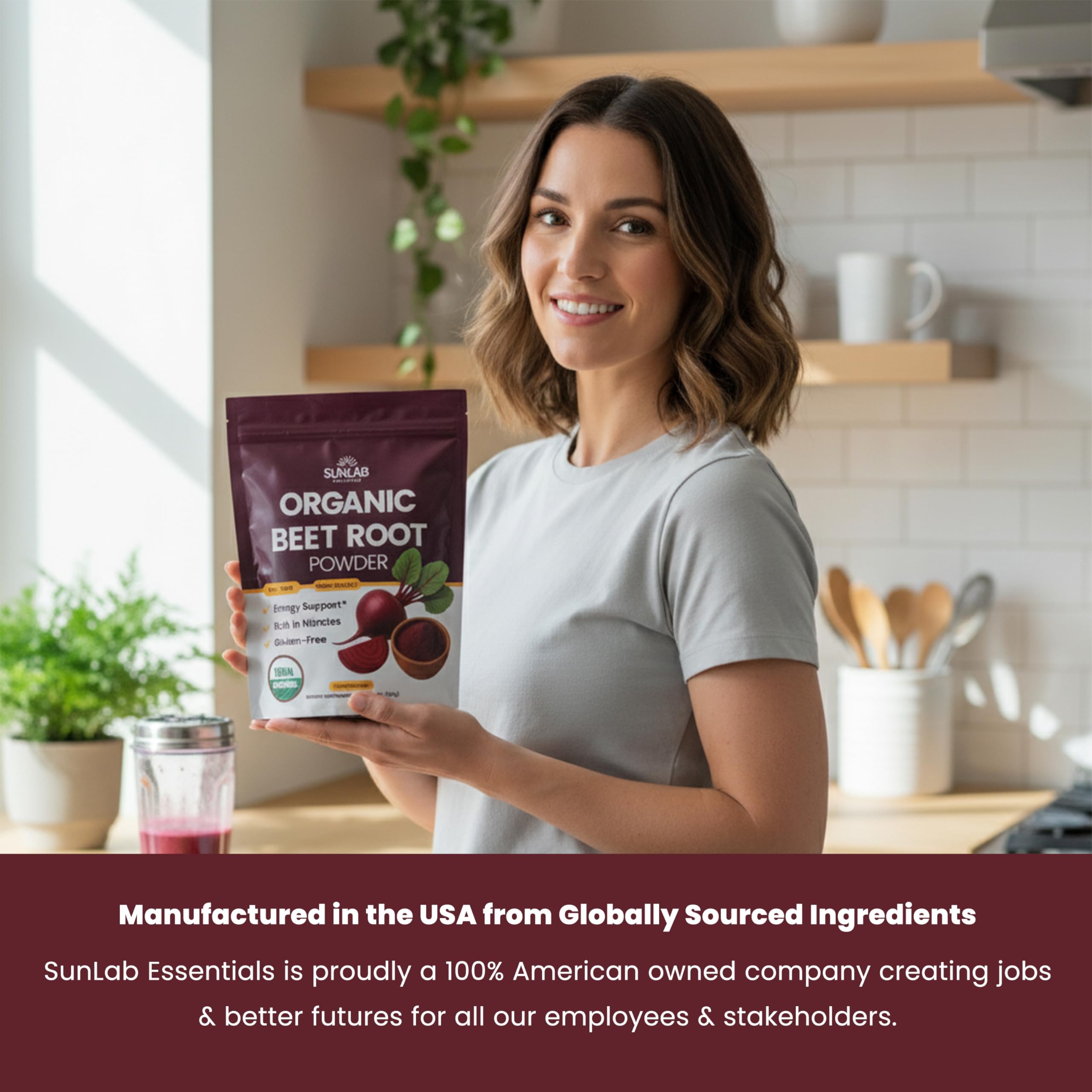 Organic Beet Root Powder (8oz) USDA Organic Beetroot Powder Supplement - Energy, Heart & Immune Support for Adults - Vegan Beetroot Juice - Rich in Nitrates - Non GMO, Gluten-Free & Made in USA — Amazon image 6