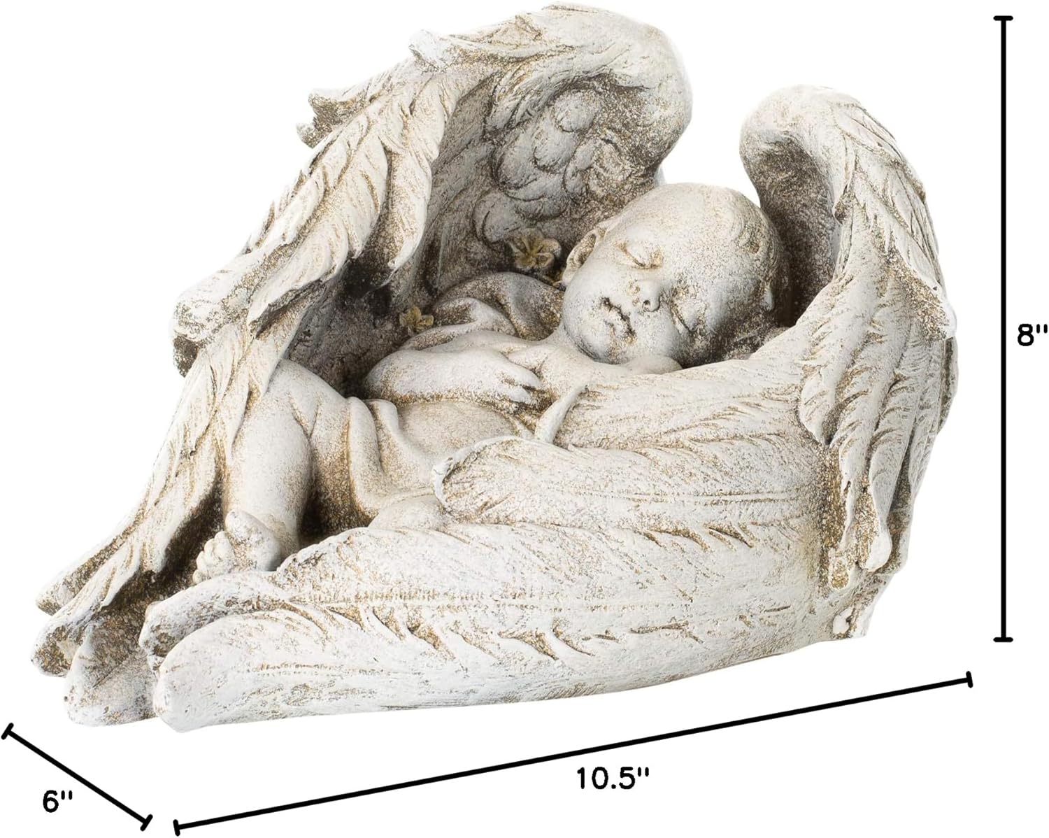 Joseph's Studio by Roman - 6" H Baby Sleeping in Angel Wings Garden Statue, Outdoor Decor, Religious Gifts, Mothers Day