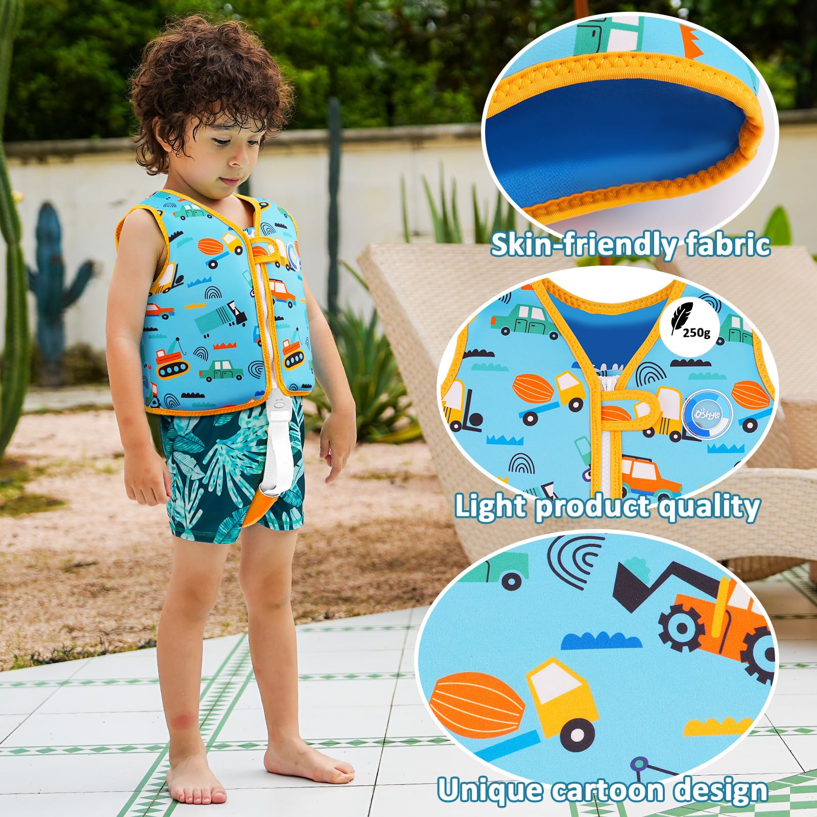 OSHYLE Giubbotto da Nuoto in Neoprene per Bambini - Aiuto Ideale per Il galleggiamento per Bambini