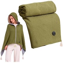 Heated Shawl Wraps for Women Men,Electric Blanket with Hoodie