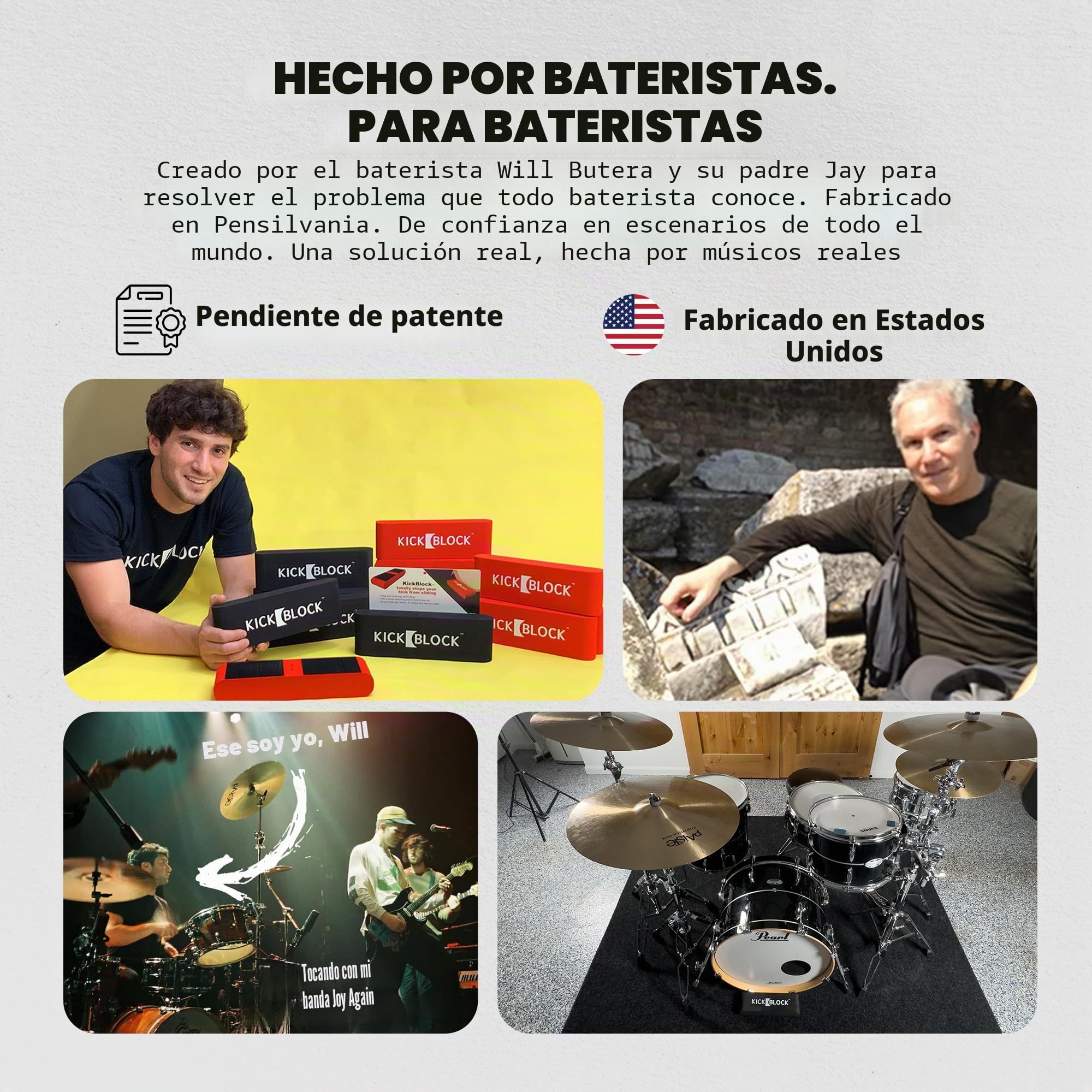 KickBlock Ancla para bombo – El mejor tapón de tambor del mundo para prevención de deslizamientos y deslizamientos – Tecnología Ultra-Grip – Accesorio ligero y portátil – Negro escenario