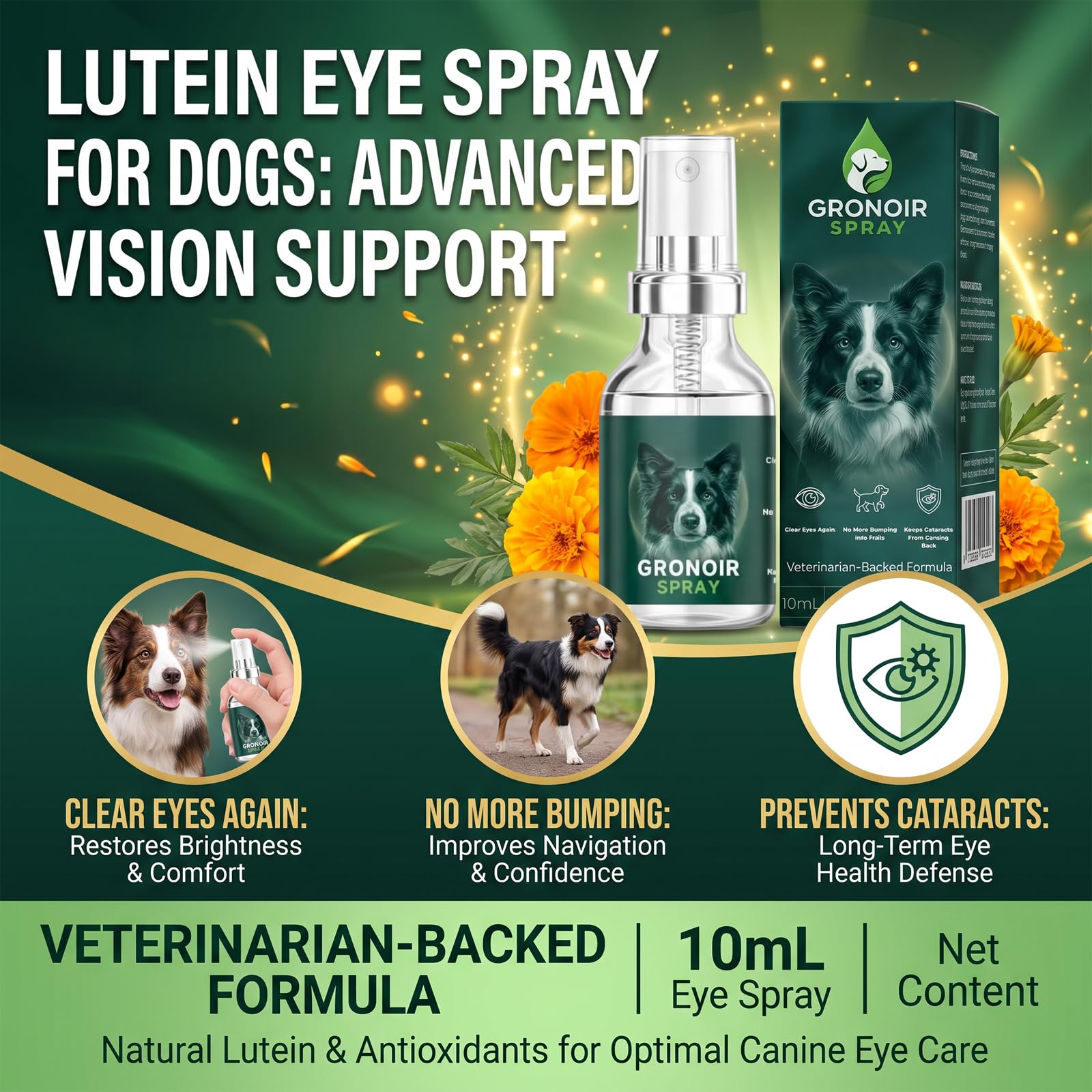 Lutein Eye Spray for Dog, GRONOIR Eye Spray for Dogs, 10 mL / 0.34 fl oz — Amazon image 2