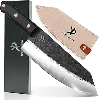 Kitchen Perfection Chef Knife - 8 Inch Professional Kitchen Knife -HandForged in Fire, High-Carbon Steel– Ultra Sharp Prem...