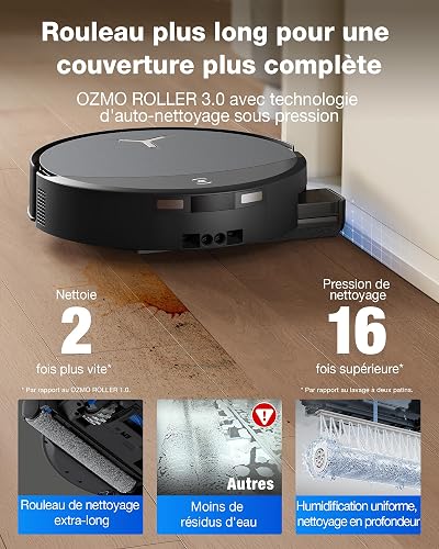 ECOVACS DEEBOT T90 Pro Omni Robot Vacuum Cleaner, 30,000Pa, Charge PowerBoost, OZMO Roller 3.0, ZeroTangle 4.0, Hot Water Cleaning at 75°C, IA YIKO Agent, Automatic Emptying, Black - 2